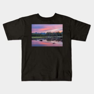 Sunset at Red Rocks Lake Kids T-Shirt